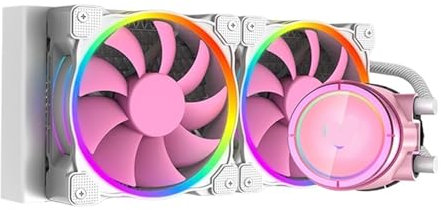 ID-COOLING FROST/PINK/ZOOM/AURAFLOW240/360 white CPU water cooling 120 heat dissipation (Color : PINKFLOW 240 ARGB)