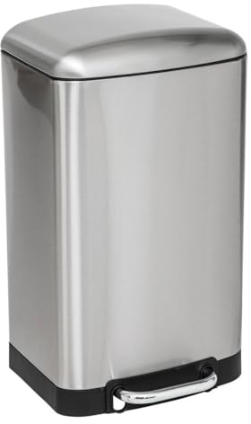 5Five - Poubelle cuisine 20 litres - Inox - Ariane - Poubelle en Acier Inoxydable - Seau amovible et Poignée arrière