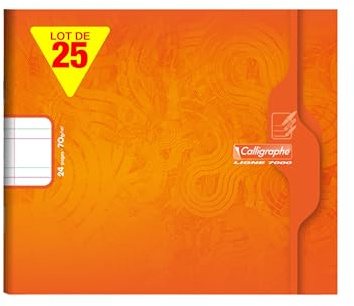 Calligraphe 7705Cpack 25 Hefte 17x14,7cm 12 Blatt Doppellinie 5mm IV Orange