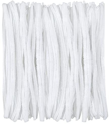 TOAOB Pfeifenreiniger Weiß zum Basteln 400 Stück Chenilledraht Pfeifenputzer Lang 30 cm X 6mm Pipe Cleaner Basteln für DIY Handwerksprojekte