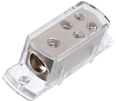 jojofuny Wege-Auto-Kabel-Splitter-verteilungsblock Für Stromaufteilung in Autos Und Booten Vergoldetes Material Eignet Sich Für Kabelgrößen Bis Awg Und Awg Mit Abnehmbarer Schutzhülle