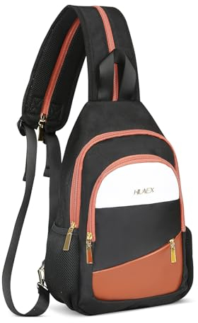 HILAEX Brusttasche Damen Sling Bag 2 in 1 Rucksack, Crossbody Bag Damen Umhängetasche Schultertasche für Wandern Radfahren Reisen Einkaufen
