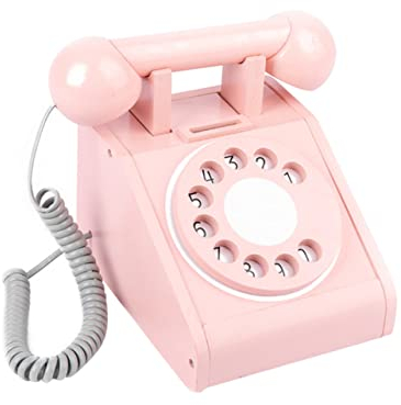 UPKOCH Telefon kinderzimmer zubehör Kinder holzspielzeug Kinder Mini-Spielzeug Kindermöbel Spielzeuge Spielset aus Holz Kinderspielzeug Interaktionsspielzeug Cosplay Festnetz hölzern Rosa