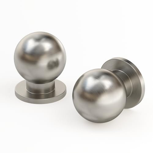 goldenwarm 10 Pack Silver Round Kitchen Cabinet Knobs - Brushed Nickel Drawer Knobs for Cupboards & Wardrobes
