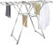 HOUSZY Folding Clothes Drying Rack – 2-Level Winged Steel Laundry Airer with Adjustable Hanger Arms, Freestanding Indoor & Outdoor Cloth Drying Stand, Foldable Clothes Dryer Rack