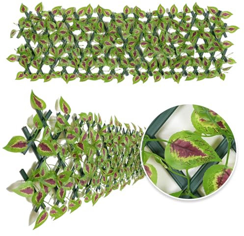 Expandable Garden Fence Panels - Privacy Screen with Faux Ivy & Greenery - 200x30cm