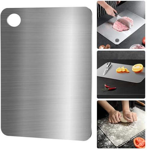 BAOHUAHU schneidebrett edelstahl, BPA frei, antibakteriell und nachhaltige Produkte, kein Plastik Arbeitsdeckel für Küche edelstahl schneidebrett