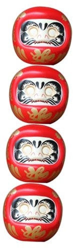 SAFIGLE 4 Stück Sparschwein bürodeko büro Dekoration Geld Box geldkasette Spardose Daruma-Figur Glücksmünze Bank Spielzeug Tiere glückverheißende Daruma-Statue Keramik-Darum-Statue rot