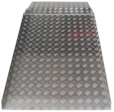 WORHAN Mobil Schwellenrampe Variable Höhenverstellung Ladeplattform Stufenrampen Rollstuhlrampe Alu Aluminium Rampe Türschwellenrampe TR157
