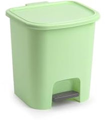 Muddy Hands 7.5 Litre Plastic Foot Pedal Bin Small Bedroom Bathroom Rubbish Recycling Waste Dustbin (Light Green)