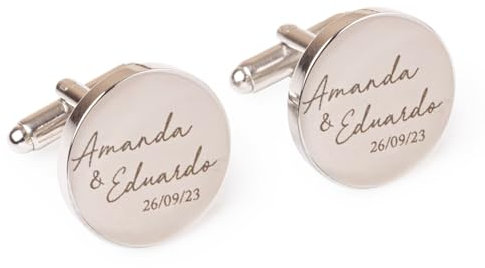 Wanapix | Manschettenknöpfe Personalisiert mit Gravur | Hemdmanschetten | Rostfreier Stahl | Manschettenknöpfe Herren | Cufflinks for men | 100% personalisiert