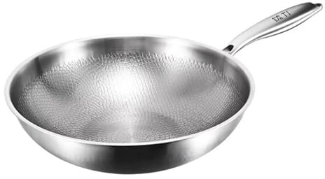 Generisch Titanium Pfanne Bratpfanne 32 cm/34cm/36cm | Beschichtete Pfanne Induktion | Für alle Herdarten | Kratzfeste Antihaft-Oberfläche | 3-Schicht Edelstahl/Aluminium | Ofenfest bis 260°C (34cm)