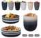 Juego de Vajilla de Plástico Cuencos Platos y Vasos Irrompibles Cubiertos Reutilizables Apto Para Microondas y Lavavajillas Ideal Para Picnics Viajes y Fiestas Navideñas (Color mixto, Juego de 24)