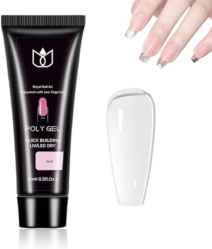 Clear Polygel Nail Builder Gel – Hard Gel for Nail Extension, Strengthening & Thickening – Long-Lasting, Easy-Shape Poly for DIY & Professional Art, Overlays Sculpting (Clear)