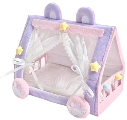 CoudarTitie Puppenzeltbett, Komfortables Mini Zelt Puppenhauszubehör, Niedliches Puppenbett