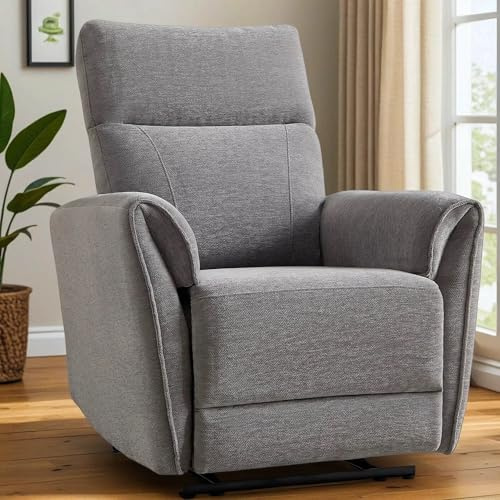 EBELLO Relaxsessel Fernsehsessel mit Liege-Funktion Verstellbarer Ruhesessel manueller Einzelliegesessel bis 150kg belastbar, für Wohnzimmer Schlafzimmer, Hellgrau