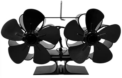 Ventilateur Brûleur Bûches Ventilateur De Poêle Alimenté Mise À Niveau 6/8/10/12 Pales Bois Accessoires Cheminée for Brûleur Bûches Grande Pièce(10 Blades)