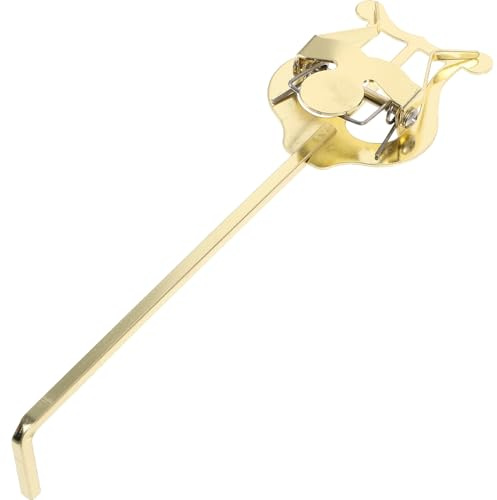 Goldene Trompetenleier aus Metall, Notenhalter für Cornet | Platzsparendes Zubehör für Marschmusik, Stabil Gebaut, Leicht zu Verstauen und Transportieren
