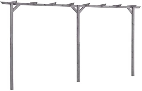 Lumanois Garten-Pergola Grau 400x40x205 cm Imprägniertes Kiefernholz,25.6kg,313568