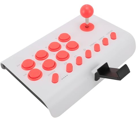 ASHATA Controlador de Juego de Lucha Inalámbrico, Joystick Ergonómico Bluetooth con Función para Juegos de PC IOS y (WHITE)