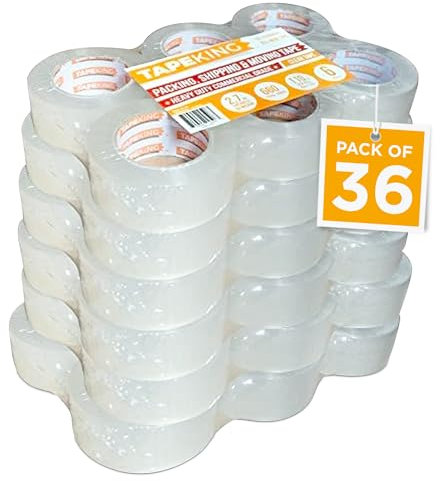 Ruban King clair adhésif d'emballage 54,9 m par rouleau Plus robustes et plus épais 2.7 mil, Heavy Duty adhésif industriel Depot rubans 36 Rolls XL (2.7 Mil / 110 yd.)