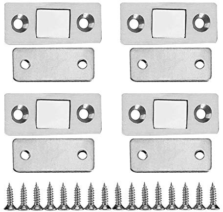 2 Satz Magnetschnäpper Dünn Ultra dünne starke magnetische Tür-Fangen-Klinke mit Schrauben Magnetverschluss Schrankmagnete für Hauptmöbel Kabinett Schrank