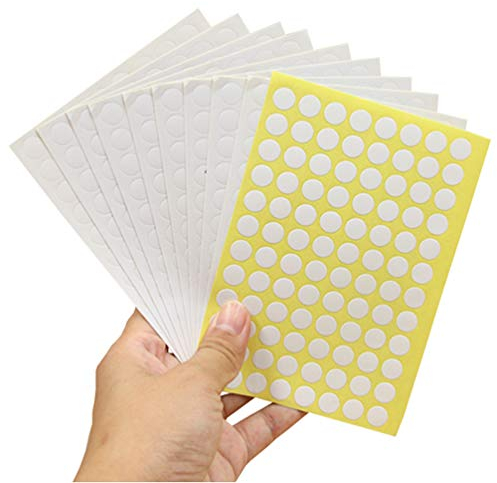 10 Sheets 960PCS Labels Blank White Small Round Circle Essential Oil Bottle Cap Top Labels Stickers Perfect for Roller Bottles Sample Vials (White)