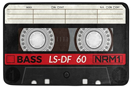 Use7 Retro Kassette Musik Note Fußmatte Indoor Outdoor Eingang Fußmatte Badezimmer 60x40cm