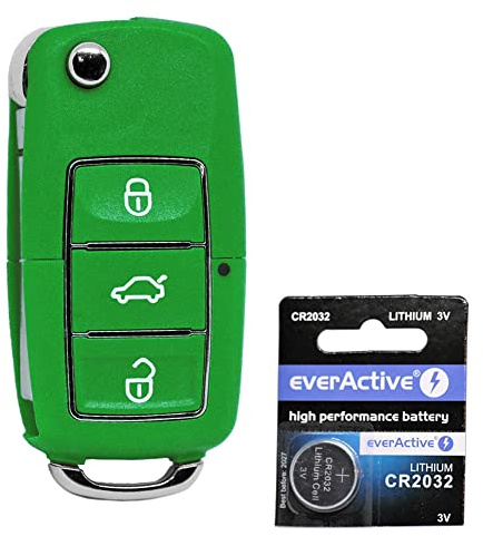Auto Klapp Schlüssel Gehäuse Grün für VW Polo Beetle Passat Caddy T5 Tiguan EOS Golf