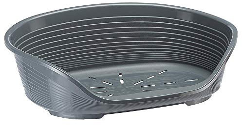 Ferplast Cuccia per Cani e Gatti Cuccia per Cani extra small 100% plastica riciclata Lettino per Cani lavabile traspirante e antiscivolo Siesta Deluxe, 49 x 36 x 17,5 cm., Grigio