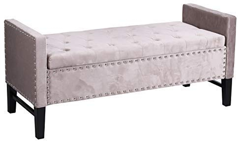 Samt Bank Polsterbank Hamptons Samthocker Polsterhocker Truhenbank 127 cm Landhausstil fha039 Palazzo Exklusiv