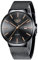 LIGE Montre Homme Noir, Montres Bracelet Analogique Quartz, Aiguilles Or Rose, Acier Inoxydable étanche 3ATM, Fonction Calendrier, Cadeau Luxe pour Homme, Business Mode Casual Match