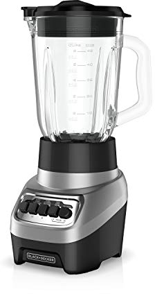 BLACK+DECKER BL1230SG PowerCrush - Batidora multifunción con 6 cubos, 4 ajustes de velocidad, color plateado