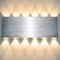 Lightess 24W LED Wandleuchte Innen Up and Down Wandlampe Modern Silber Wandbeleuchtung Warmweiss Bleuchtung für Treppenhaus Wohnzimmer Schlafzimmer Flur usw. (Aluminium)