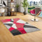 Pergamon Designer Teppich Kurzflor Maui Modern Rot Grau Pink Retro in 5 Größen