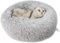 Queta Beau lit pour Animal de Compagnie - Petit lit rond pour chat et chien en peluche (60cm de diamètre Gris Clair)