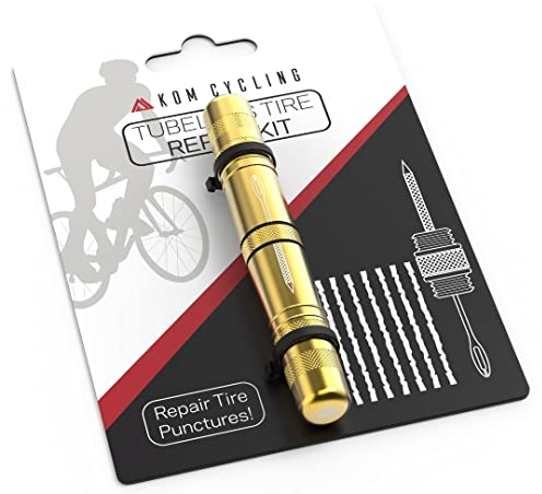 KOM Cycling Schlauchlos-Reifenreparatursatz für Fahrräder - 8 Farben! Behebt Reifenpannen bei Mountainbikes und Straßenfahrrädern - enthält Reifenreparaturgabel und Reibahle, 8 Bacon Strips