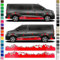 Auto Seiten-Streifen Berglandschaft-Set,Dekor-Sticker komp. mit Peugeot Traveller 249cm x 26cm (110 Black Gloss)