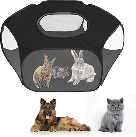 Hasenkäfig Faltbar Kleintierkäfig Hasenstall Hamsterauslauf Laufgitter Kaninchen Freilaufgehege Chinchilla Käfig Übungszaun Transparenter Heimtier Laufstall Outdoor Indoor Trainingszaun Hofzaun