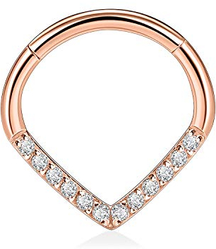 16G Mond Teardrop Daith Ohrringe Chirurgischer Stahl Daith Turm Tragus Piercing Schmuck CZ Septum Clicker Ring Kleiner Creolenring
