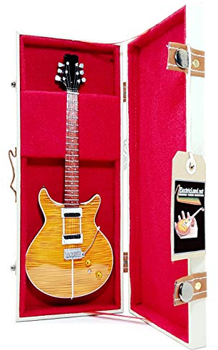 Miniatur-Gitarre Santana prs Replik Modell + Hardcase Box Miniaturgitarre im Maßstab 1:4 mit Sammleretui Gadget Rock