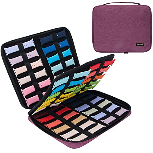 PACMAXI Aufbewahrungstasche für 48 Uhrenarmbänder, passend für die meisten Größen von Uhrenarmbändern, Organizer für Uhrenarmbänder, hält 48 Stück (lila)