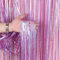 4 Tende Metalliche Feste Rosa Chiaro Frangia Tende Festa Brillantini per Decorazioni, Tende Tinsel per Feste Compleanni Frange Sfondo per Baby Shower Matrimoni Natalizie Photo Wall Contesto,1x2,5m