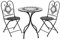 Azuma Small Garden Furniture Bistro Table and Chairs Set 2 - Greek Style Outdoor Table and Chairs Black Metal Foldable Outdoor Patio Furniture Set with Mosaic Table and Chairs