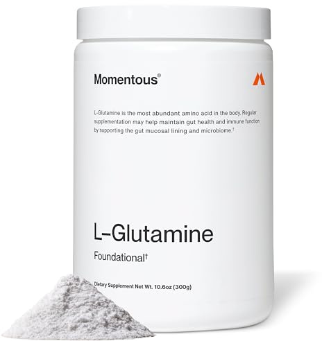 Momentous L-Glutamine Powder - Gut Health & Muscle Recovery Supplement - Boosts Exercise Performance & Immune Function - NSF Certified for Sport - 5 g - 60 Servings