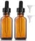 SONGQEE Amber Brown Glass Bottles with Dropper Pipette, 30ml Dropper Bottles for Storage Essential Oils, Perfumes and Cosmetics (with 2 Funnels + Labels)