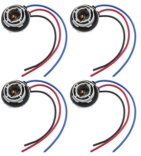 4pcs 1157 Douille d'ampoule BAY15D Support de Lampe Adaptateur Connecteur de Base pour Feu Arrière Feu Stop Feux de Jour Gabarit Recul Ampoules