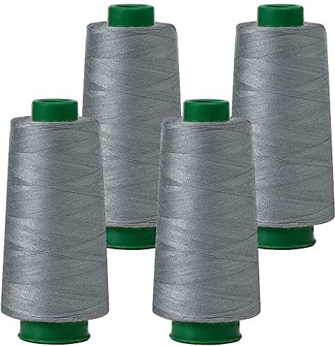 4 Konen Rollen Nähgarn Garn Overlockgarn 2700m 40S/2 100% Polyester - 21 grau