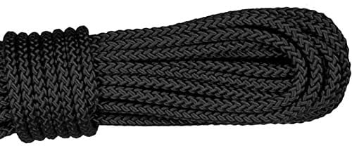 Angeer All Purpose Rope 2MM 30M(98ft) Length Strong Multifunctional Soft 100% Nylon Rope Natural Twisted Durable Long Ropes (Black)