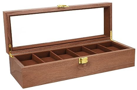 Cabilock 6er Karton Uhr Aufbewahrung Holzkiste Ringhalter Für Die Hochzeitszeremonie Uhrenkissenhalter Mit 6 Fächern Aufbewahrungshalter Für Uhren Schmuckkästchen Mann Lagerung Nussbaum